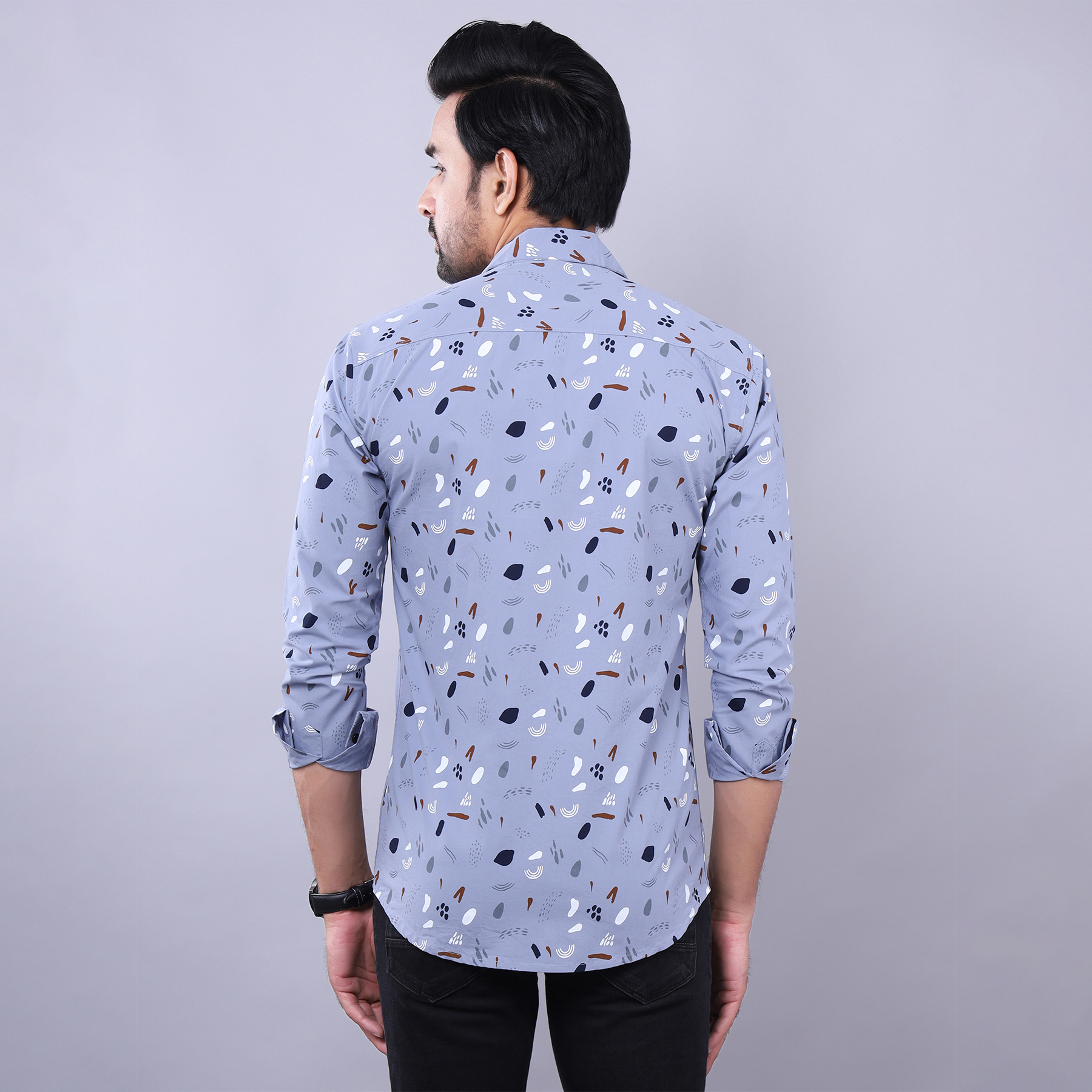 Mens Slim Fit Full Sleeves Casual Block Cotton Shirt